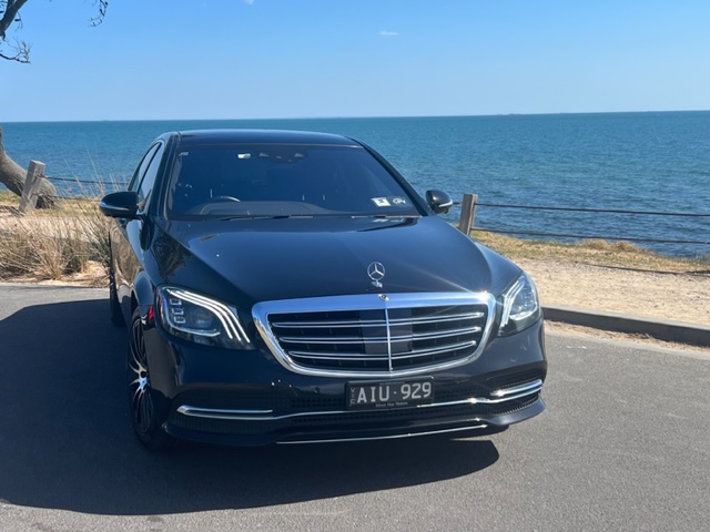 Black Mercedes from our luxury fleet showcasing elegance and style