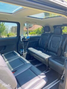 Interior of a luxury Mercedes V class used for chauffeur service Kew